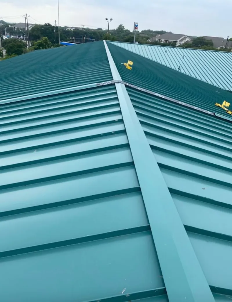 Green commercial metal roof ridge and valley for Metal Roof Repair in Yuba City